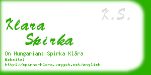 klara spirka business card